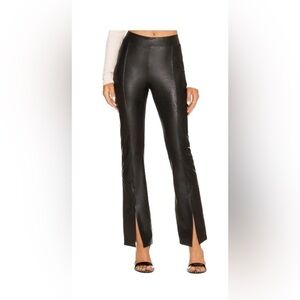 Commando Faux leather Black Split Front Flare Pants size M
